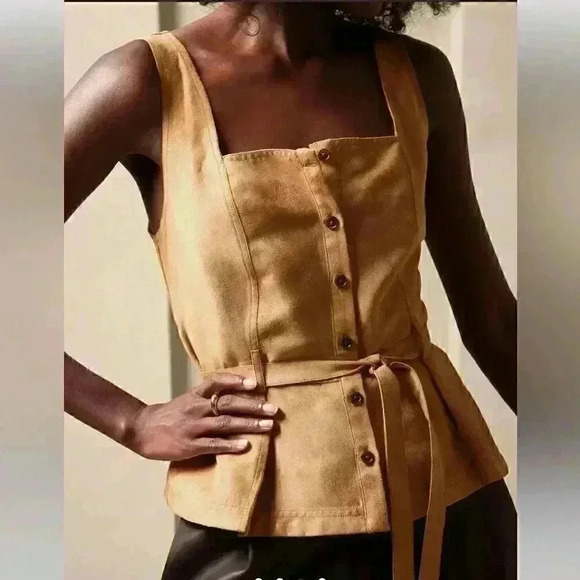 Banana Republic LUCIE VEGAN SUEDE TOP - Picture 1 of 4